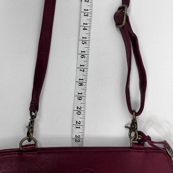 Wanderers Travel Co Crossbody Bag Marianna Burgundy Leather Handbag - Picture 9 of 16